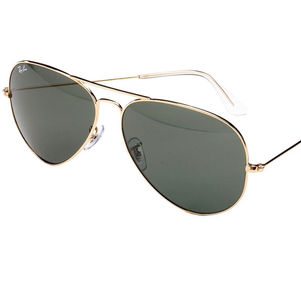 RayBan Aviators Gold Frame w/ Green Lens